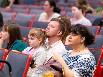 family in crowd 