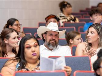 family in crowd 