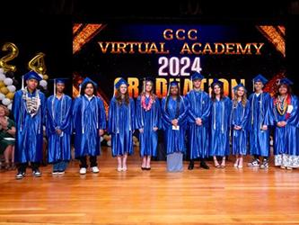 grad students lined on stage