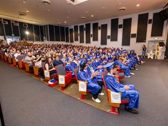 side angle of graduating class