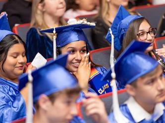 close shot of graduating student 
